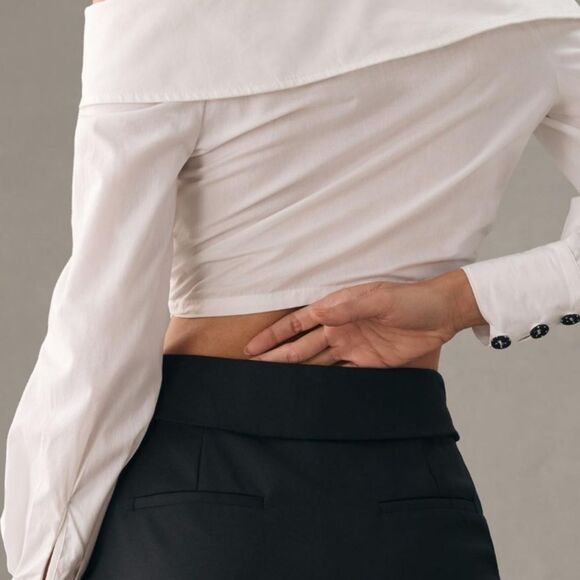 Maeve Cropped Tie-Front Blouse by Anthropologie - Picture 5 of 16